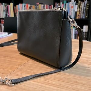 Lo & Sons Pearl, Dark Gray Saffiano Leather w/ Lavender Interior & Gold Hardware